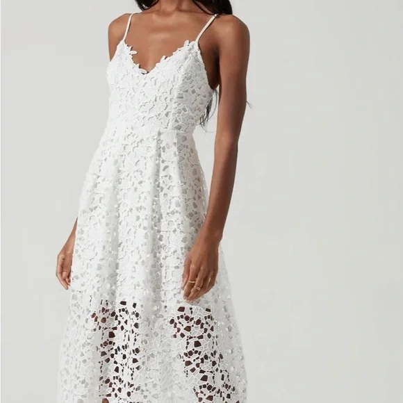 knee length dresses for ladies Floral Lace Midi Dress main image 1